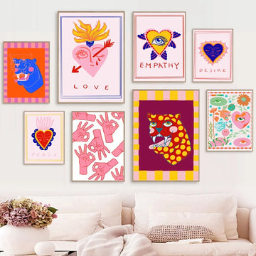 Dziwne azjatyckie plakaty z lampartem na płótnie