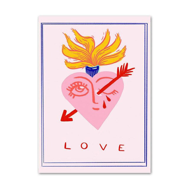 Dziwne azjatyckie plakaty z lampartem na płótnie