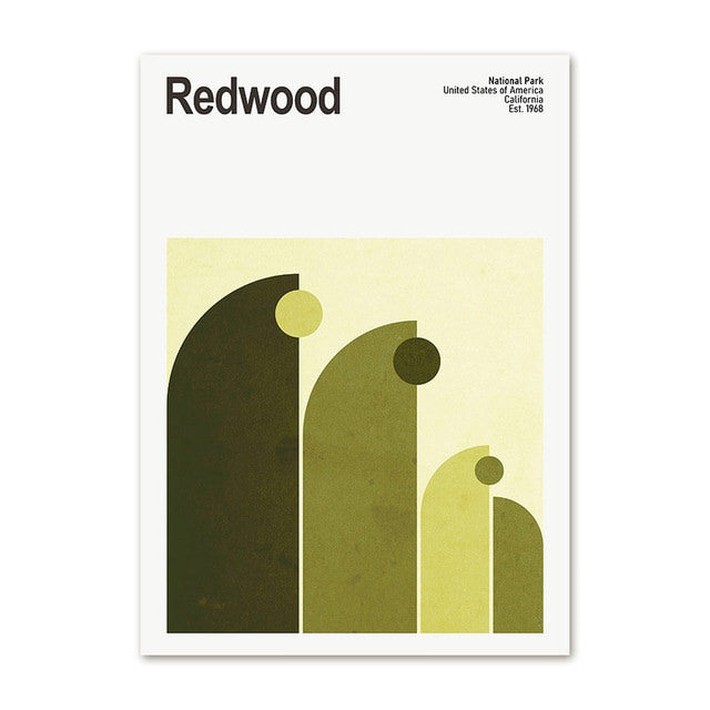 Plakaty na płótnie z abstrakcyjnymi motywami parków narodowych