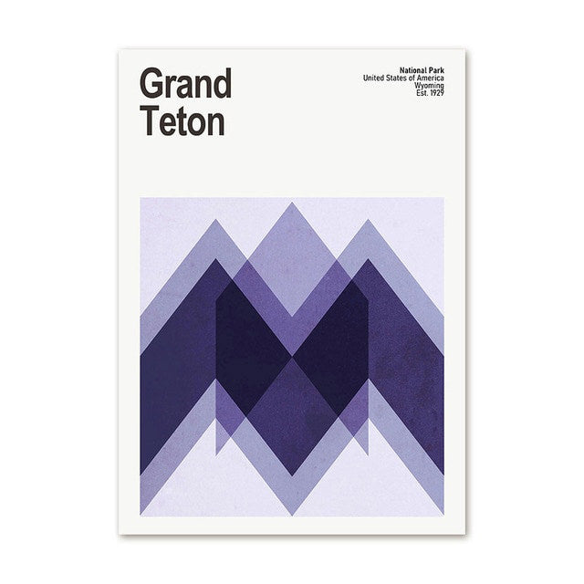 Plakaty na płótnie z abstrakcyjnymi motywami parków narodowych