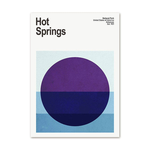 Plakaty na płótnie z abstrakcyjnymi motywami parków narodowych