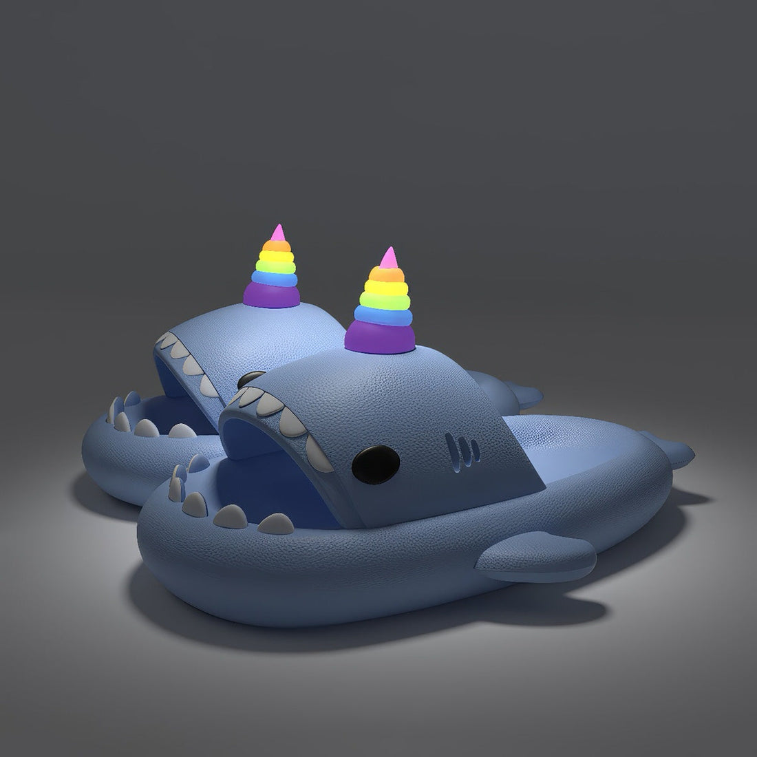 Klapki z motywem rekinów świecące w ciemności