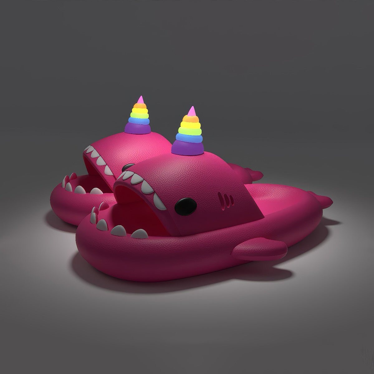 Klapki z motywem rekinów świecące w ciemności