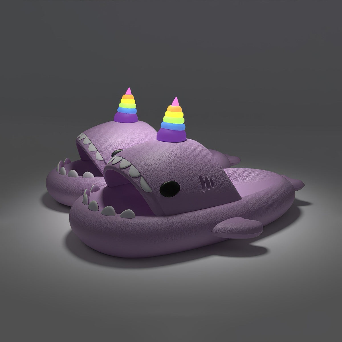 Klapki z motywem rekinów świecące w ciemności