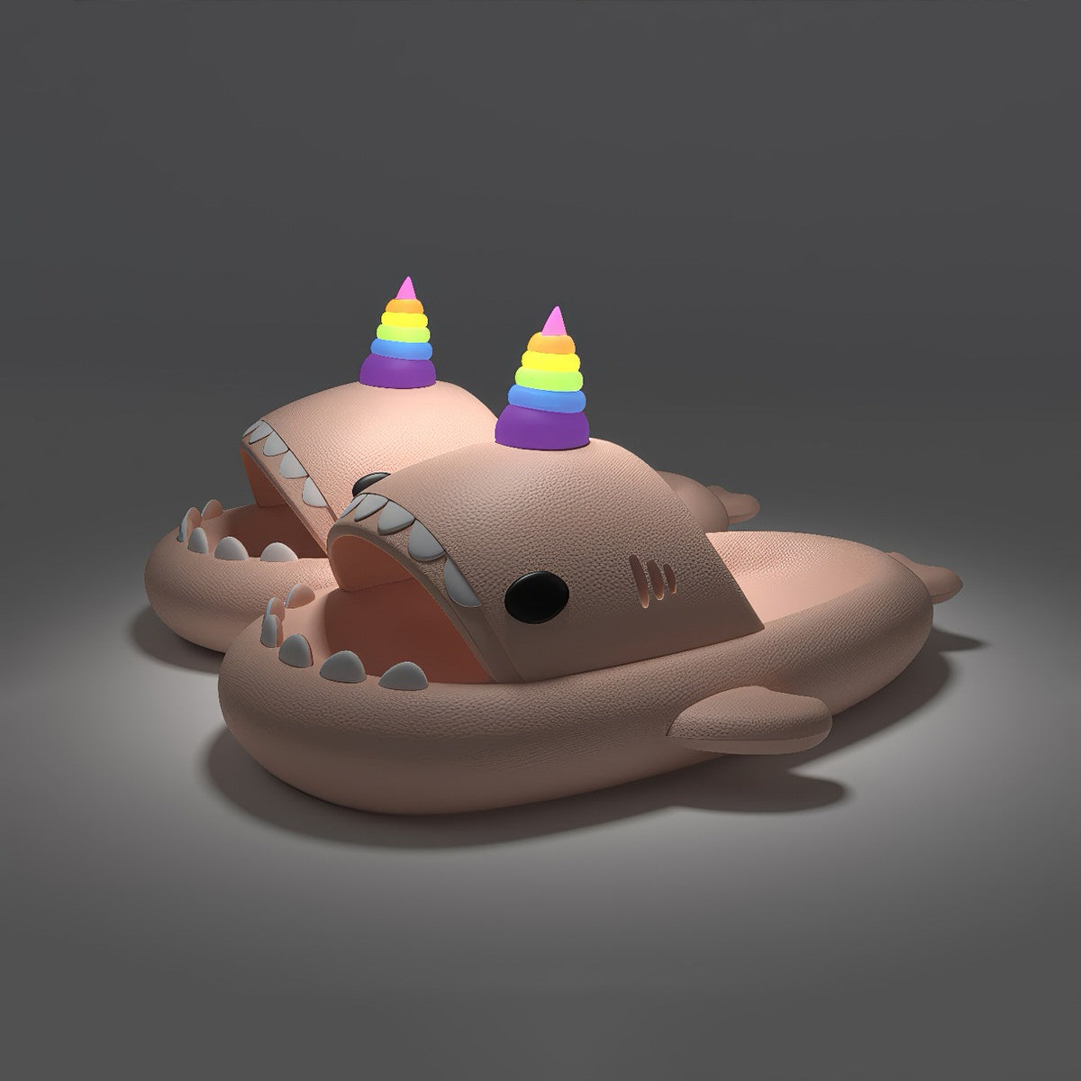 Klapki z motywem rekinów świecące w ciemności