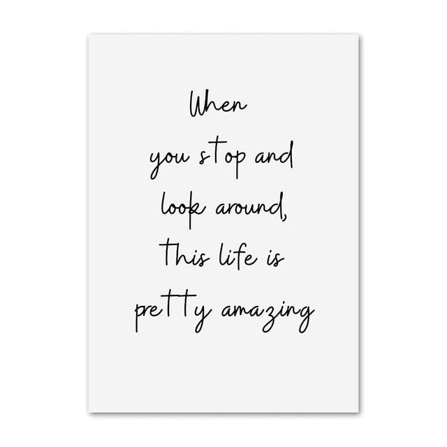 Postery na płótnie z konturami sztuki i cytatami