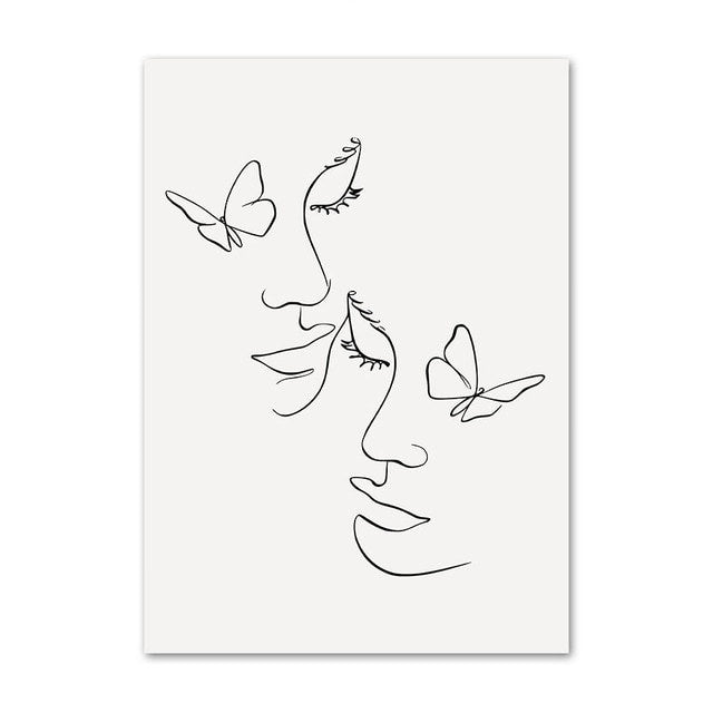 Postery na płótnie z konturami sztuki i cytatami