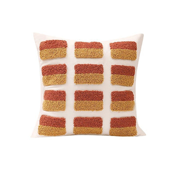 Poszewka na poduszkę w kolorze ochrowym z obramowaniem