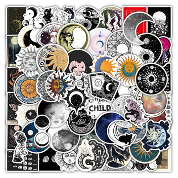 Zestaw naklejek z duchowym słońcem i księżycem
