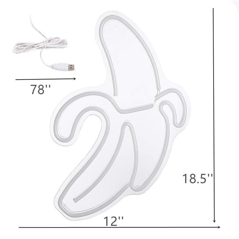 Neonowy znak ścienny z bananem