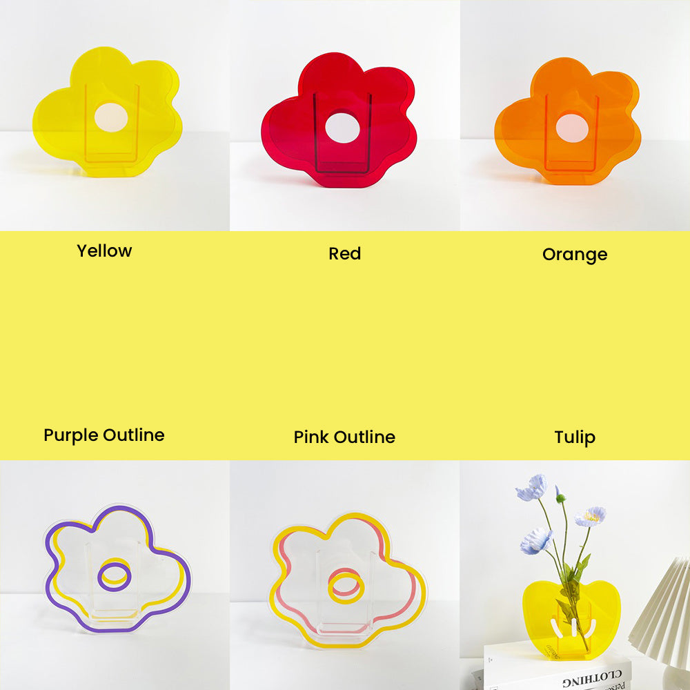 Wazon z akrylu z motywem kwiatowym