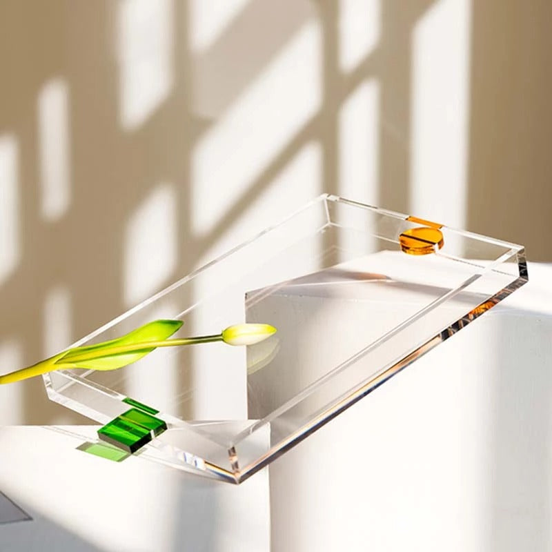 Niebieski hologramowy tacak z akrylu