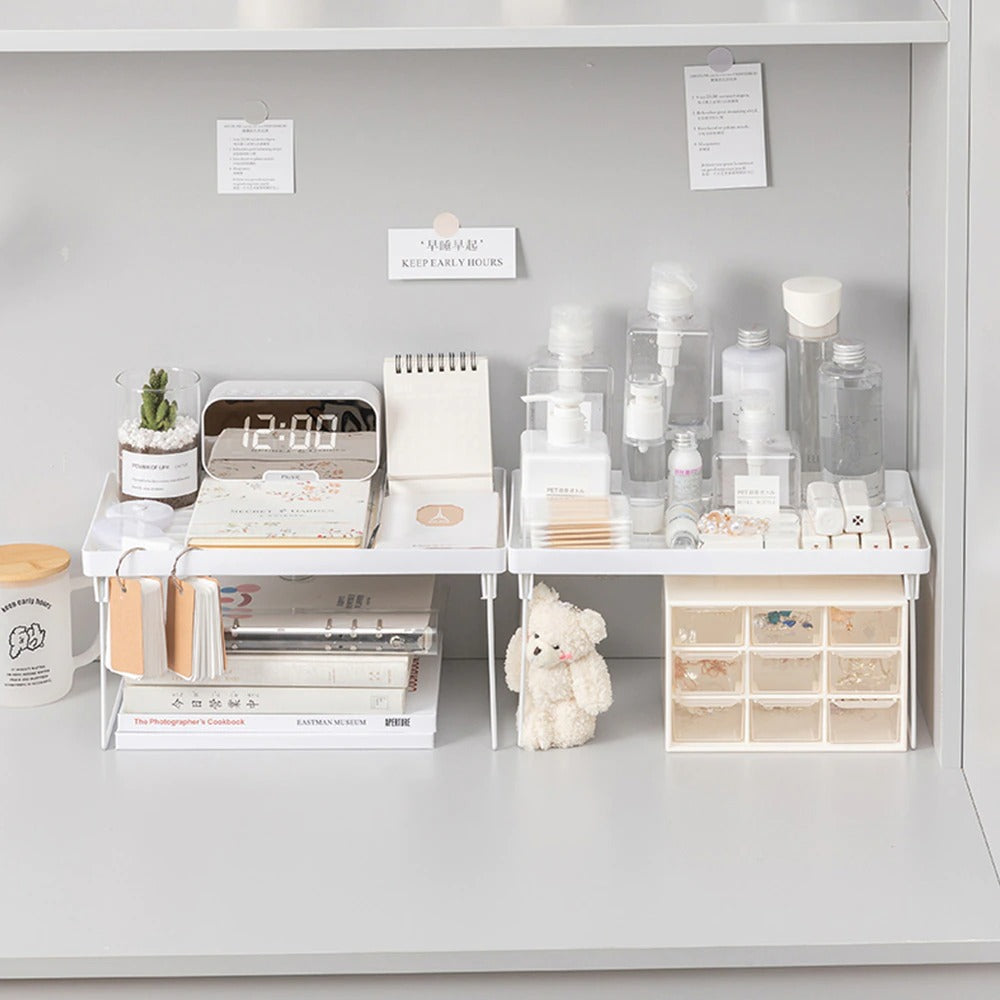 Biały organizer na półkę biurkową