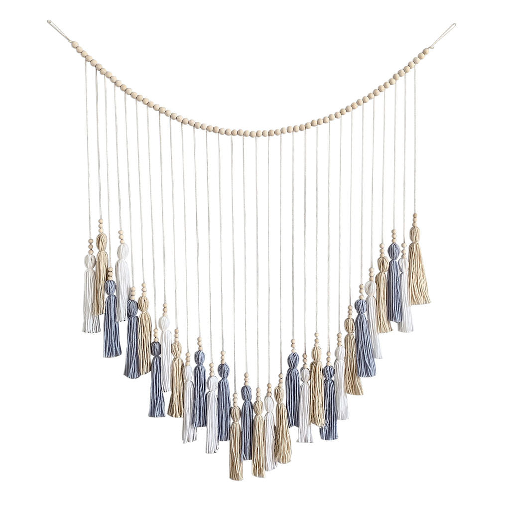 Dekoracja ścienna z koralikami i frędzlami (tapestry)