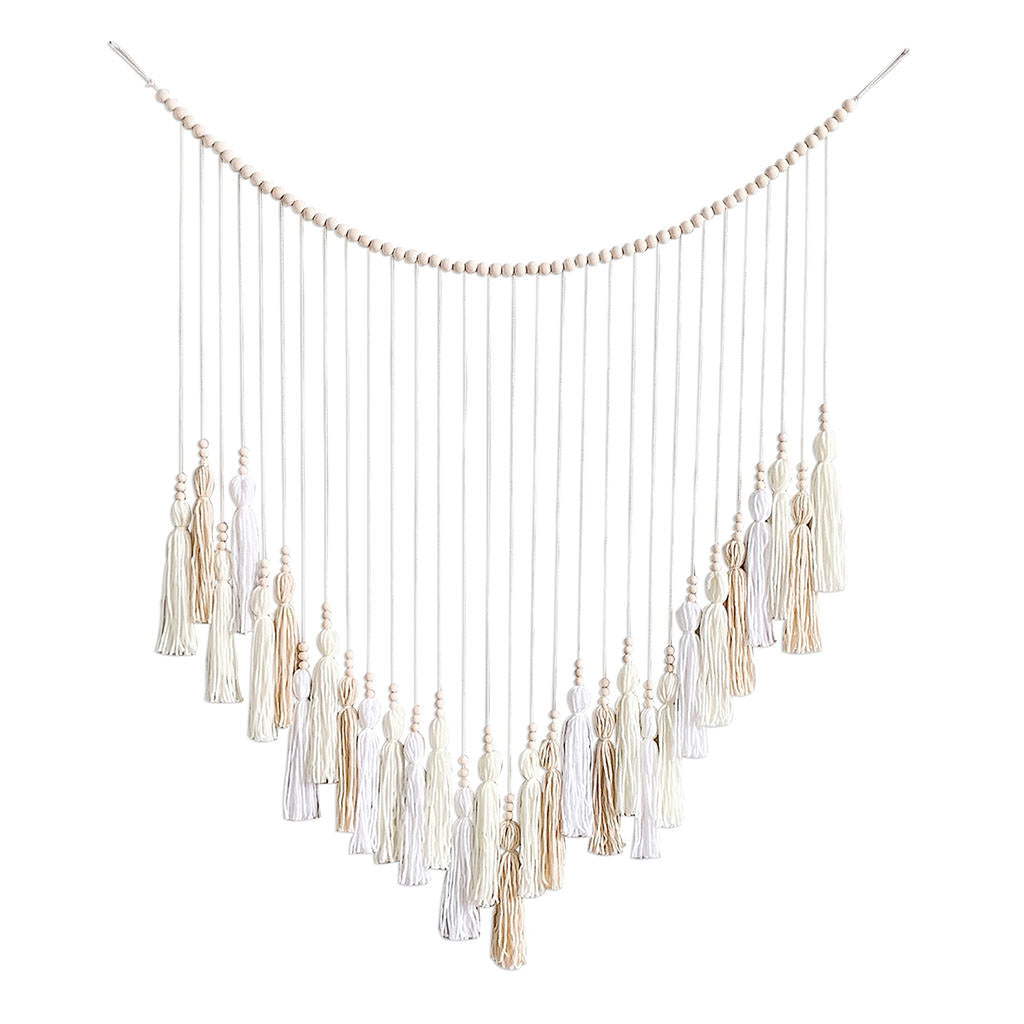 Dekoracja ścienna z koralikami i frędzlami (tapestry)