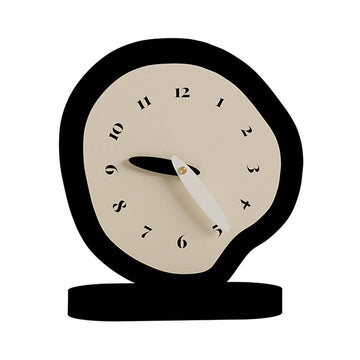 Czarnobiały nieregularny minimalistyczny zegar biurkowy