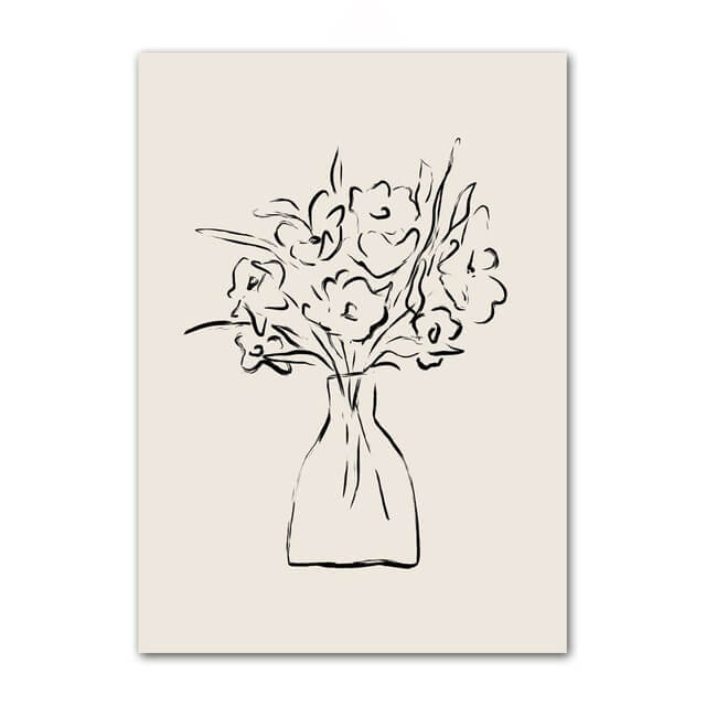 Postery na płótnie z minimalistycznym konturem artystycznym