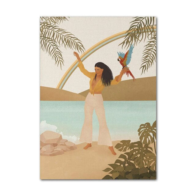 Marokańska Dziewczyna Plakaty z Płótna Boho