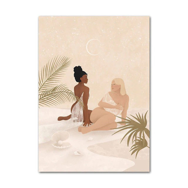 Marokańska Dziewczyna Plakaty z Płótna Boho