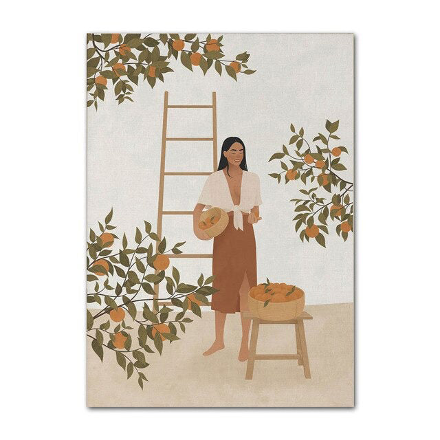 Marokańska Dziewczyna Plakaty z Płótna Boho