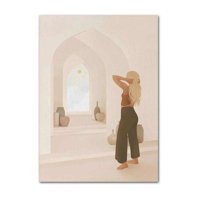 Marokańska Dziewczyna Plakaty z Płótna Boho