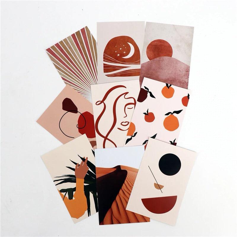 Boho Abstrakcyjne Karty Kolekcji na Ścianę