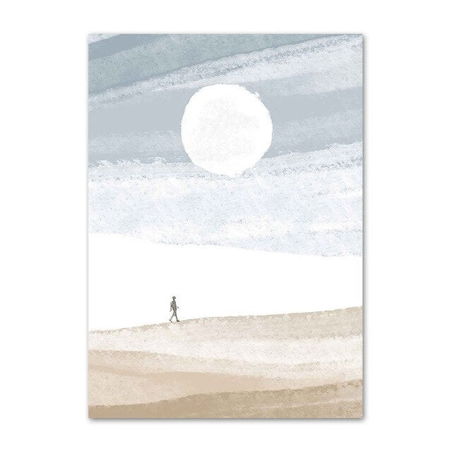 Plakaty na płótnie w stylu boho z akwarelowym wzorem