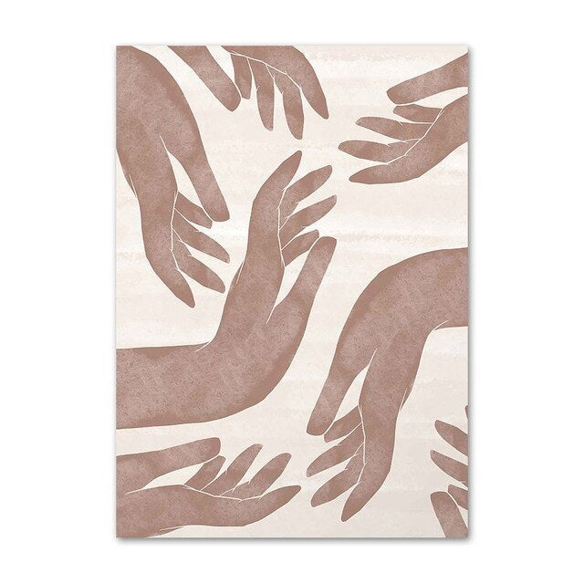 Plakaty na płótnie w stylu boho z akwarelowym wzorem