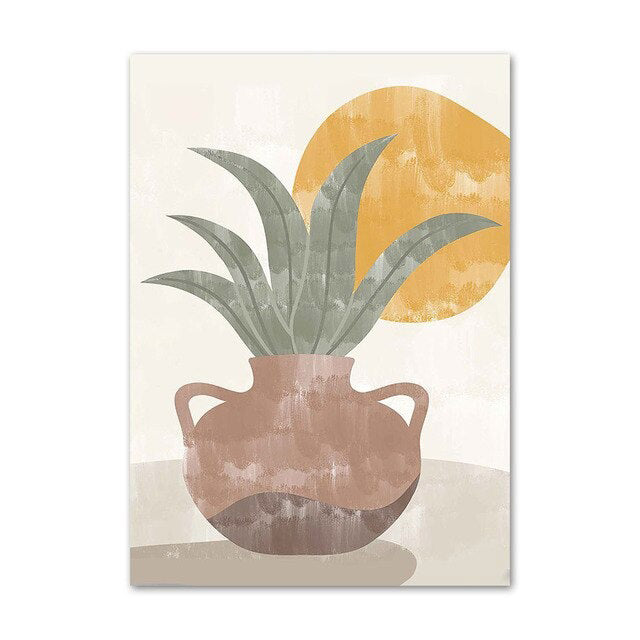 Plakaty na płótnie w stylu boho z akwarelowym wzorem