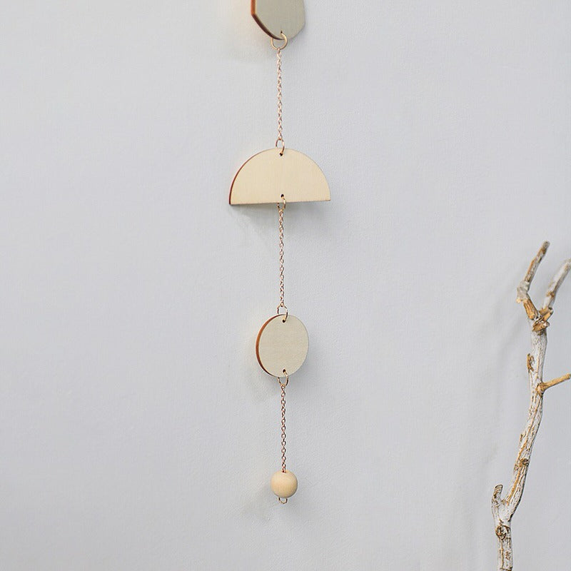 Dekoracja ścienna z fazami księżyca z drewna