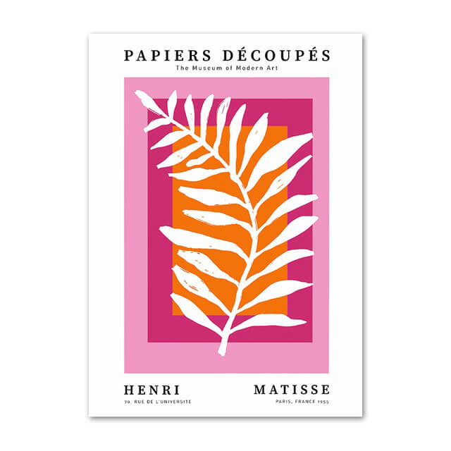 Jasnoróżowa plakaty na płótnie z kolażem sztuki