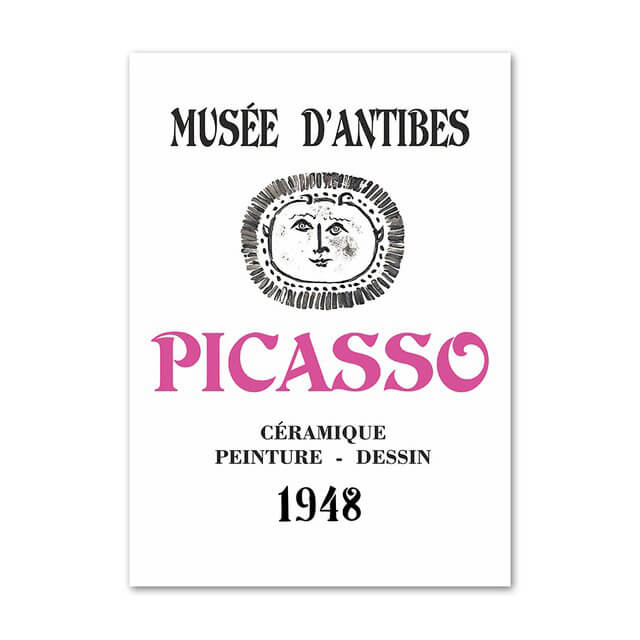 Jasnoróżowa plakaty na płótnie z kolażem sztuki