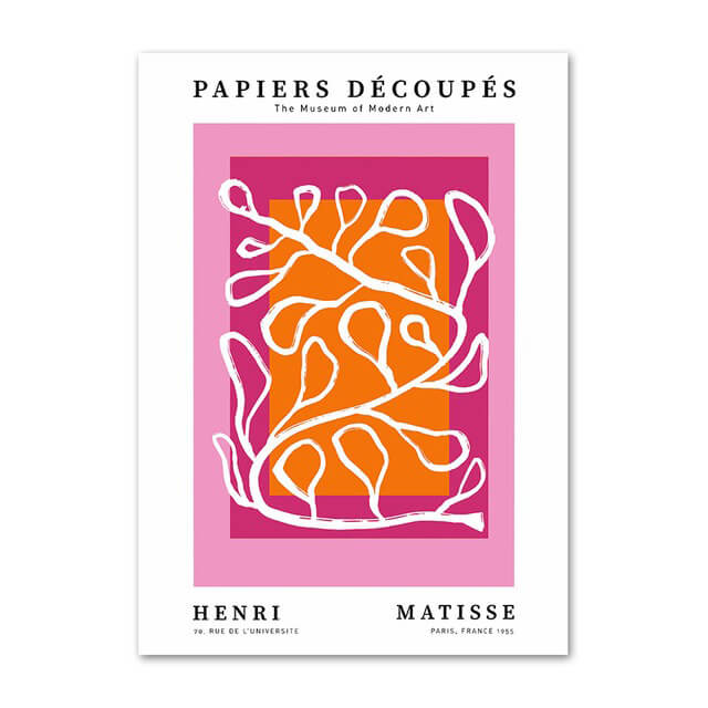 Jasnoróżowa plakaty na płótnie z kolażem sztuki