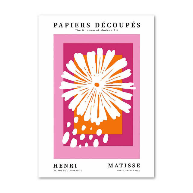 Jasnoróżowa plakaty na płótnie z kolażem sztuki