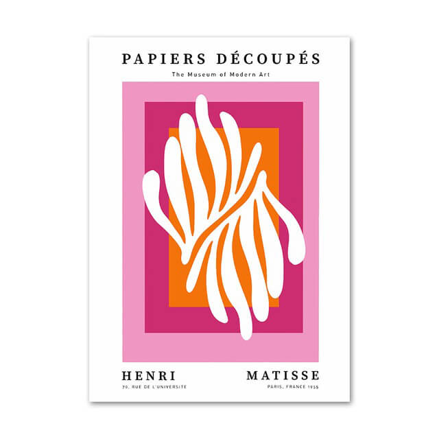 Jasnoróżowa plakaty na płótnie z kolażem sztuki