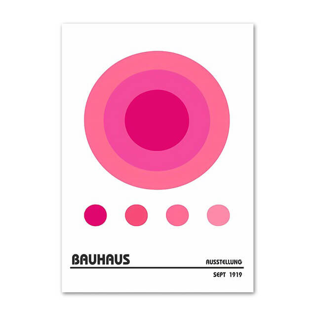 Jasnoróżowa plakaty na płótnie z kolażem sztuki