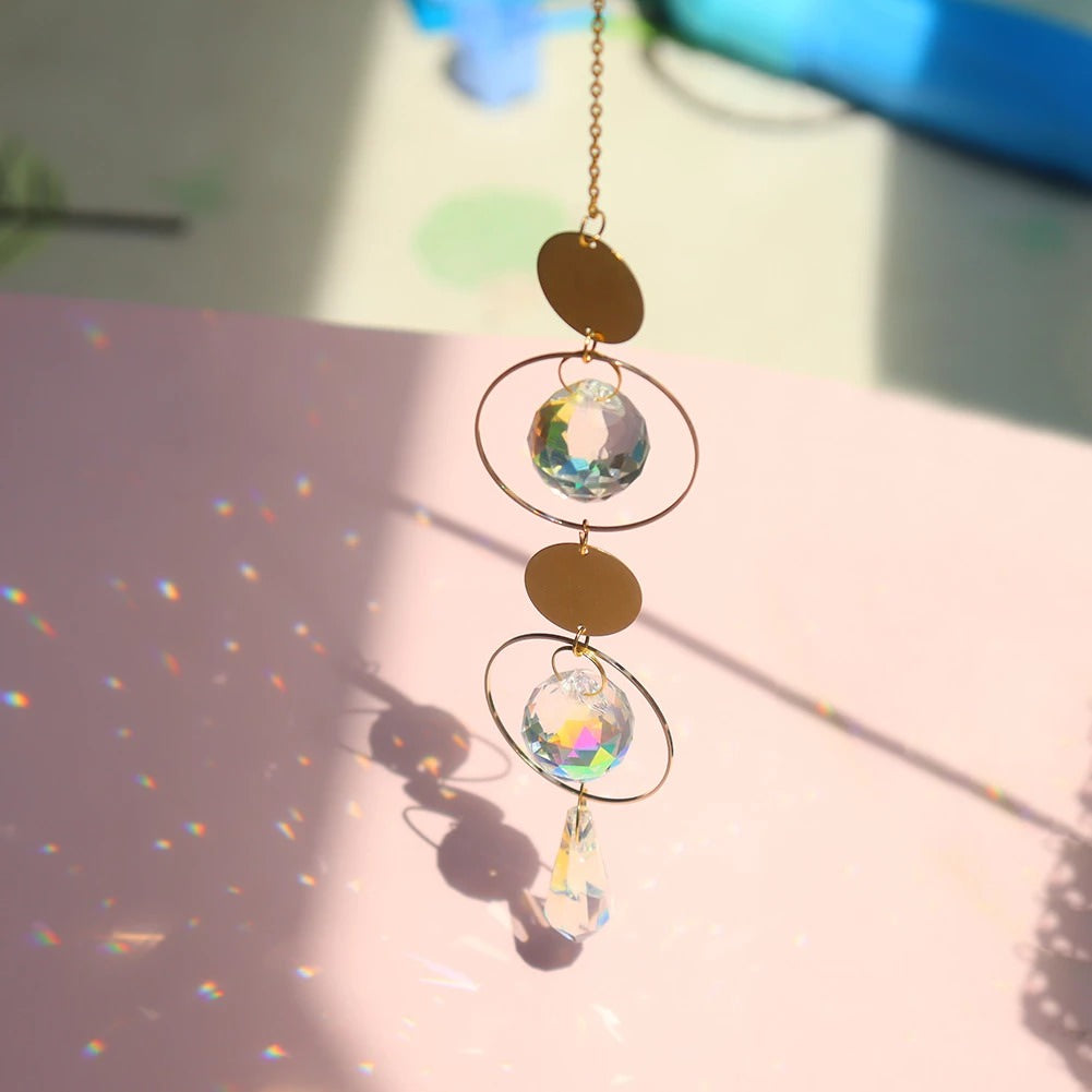 Kryształowy dekoracyjny wisior z łańcuchem światła