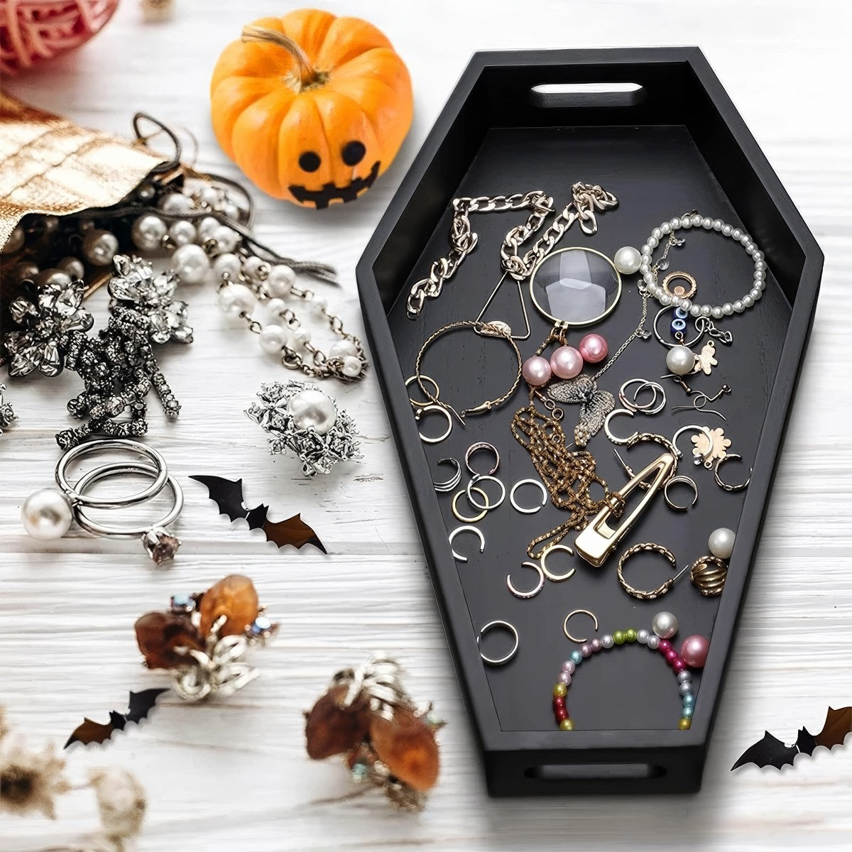 Czarna tacka do przechowywania trumn