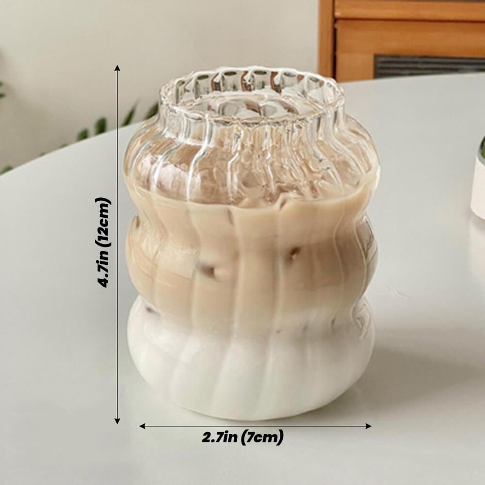 Retro Szklany Kubek na Zimną Kawę