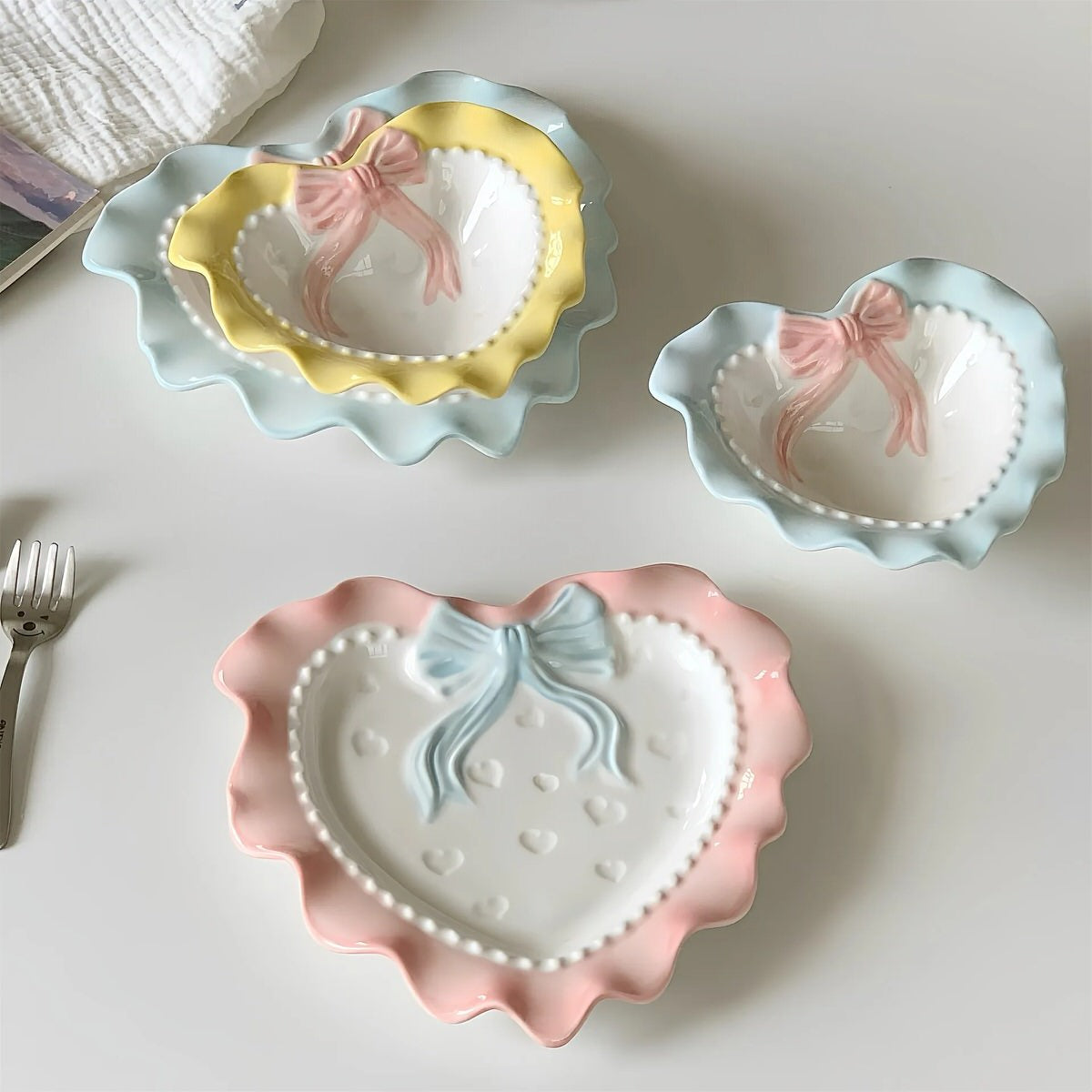 Porcelanka pastelowa Coquette w kształcie serca