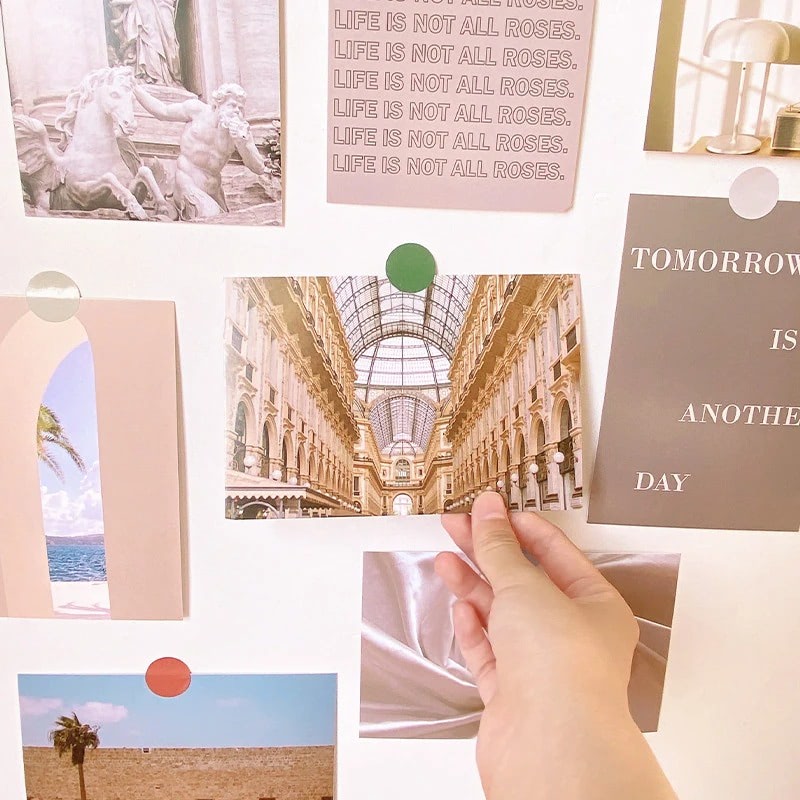 Minimalistyczne karty kolażu architektonicznego na ścianę