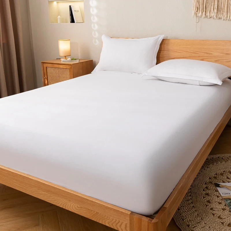 Jednokolorowy prosty bawełniany dopasowany prześcieradło