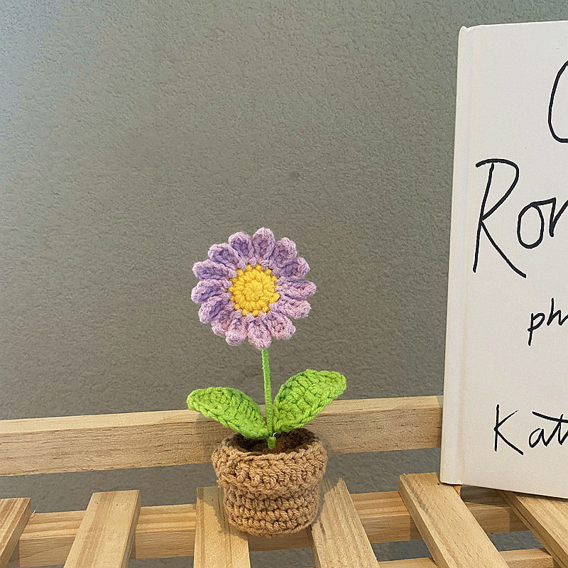 Makramowe mini kwiaty w doniczce