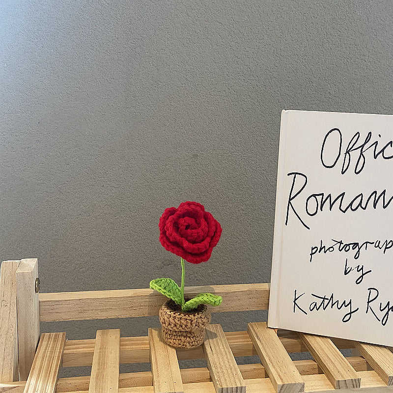 Makramowe mini kwiaty w doniczce