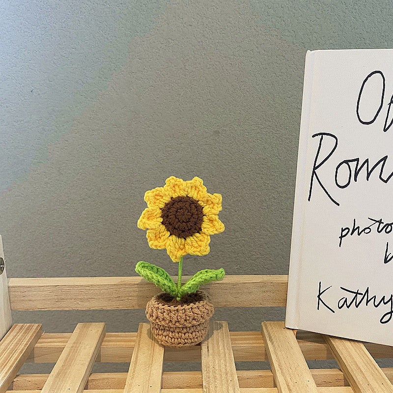 Makramowe mini kwiaty w doniczce