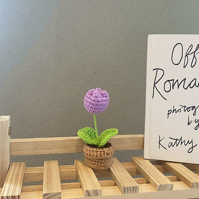 Makramowe mini kwiaty w doniczce