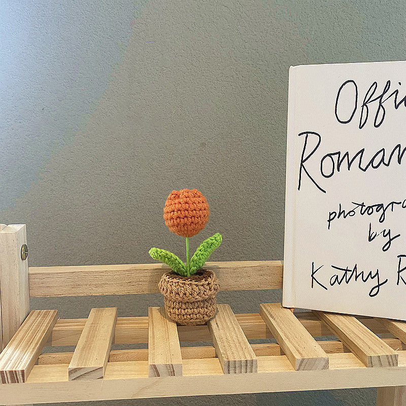 Makramowe mini kwiaty w doniczce