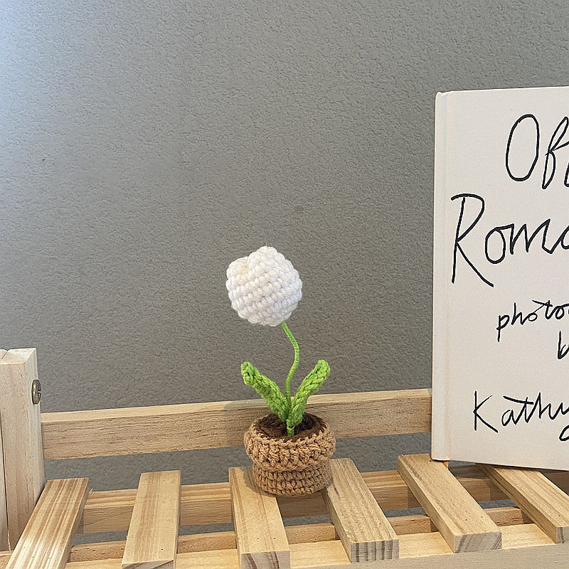 Makramowe mini kwiaty w doniczce