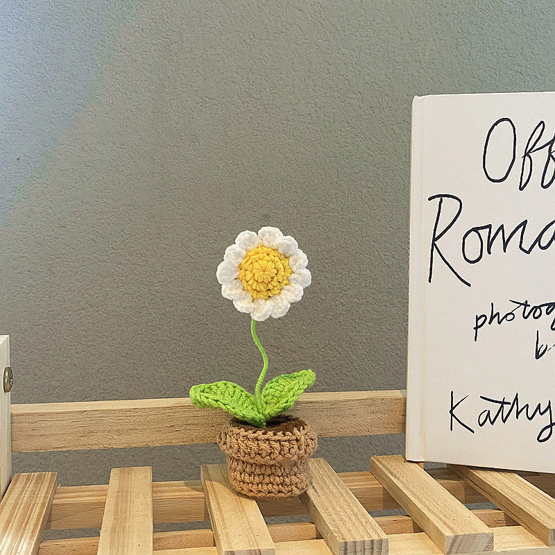 Makramowe mini kwiaty w doniczce