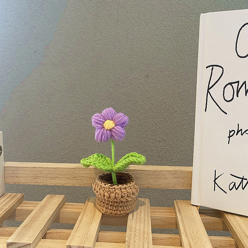 Makramowe mini kwiaty w doniczce